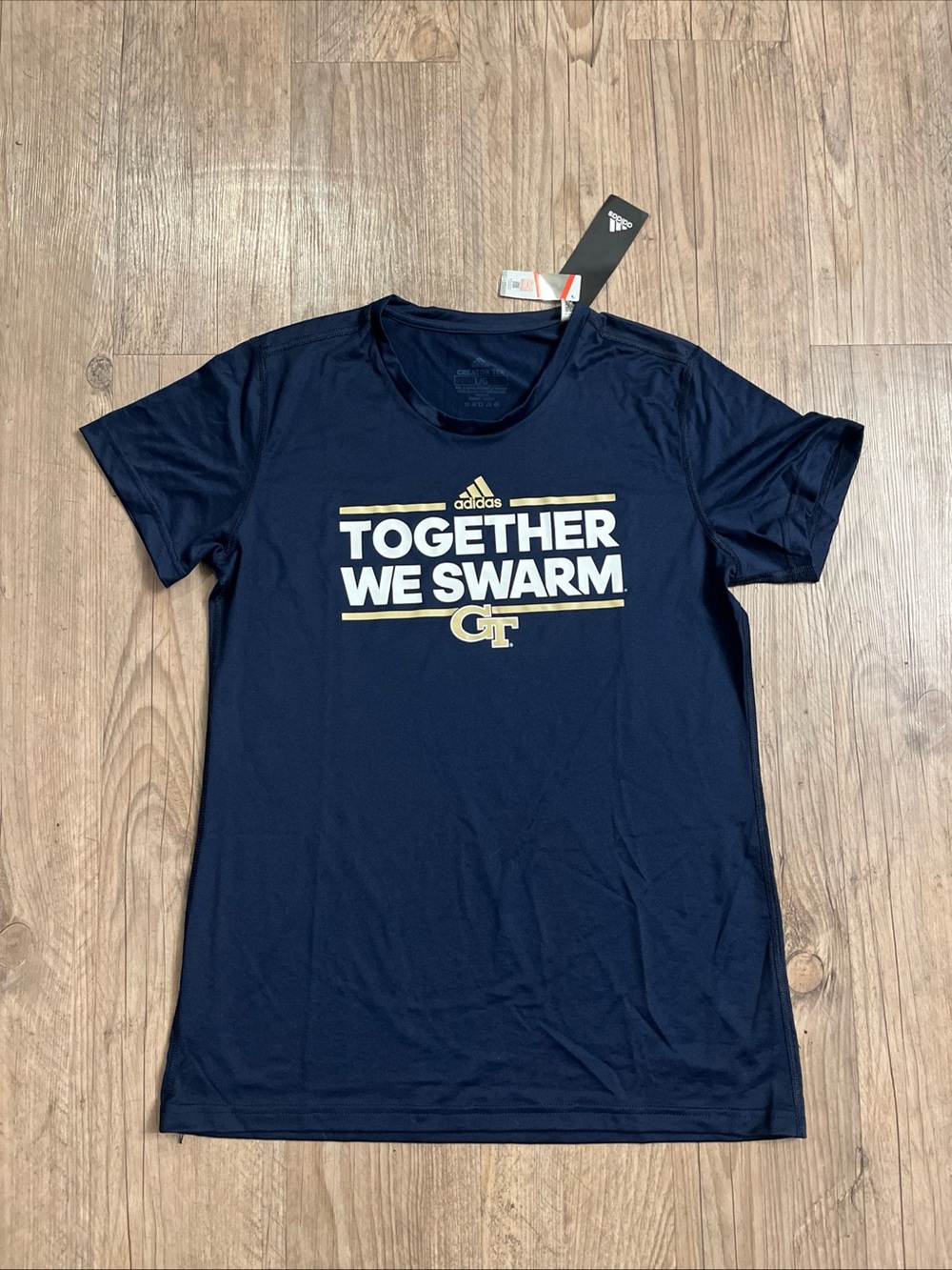 NWT ADIDAS Georgia Tech Yellow Jackets Together We Swarm T-Shirt Men's Size L